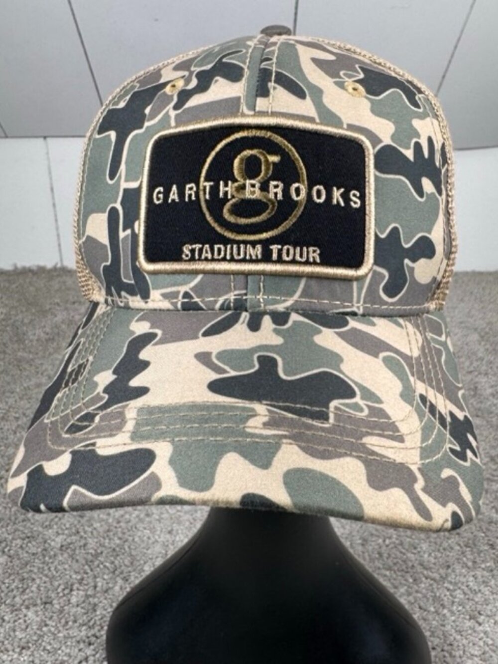 Garth Brooks Stadium Tour Camo Trucker Hat Snapback Mesh Cap Camouflage